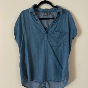 New York & Company light denim blouse
